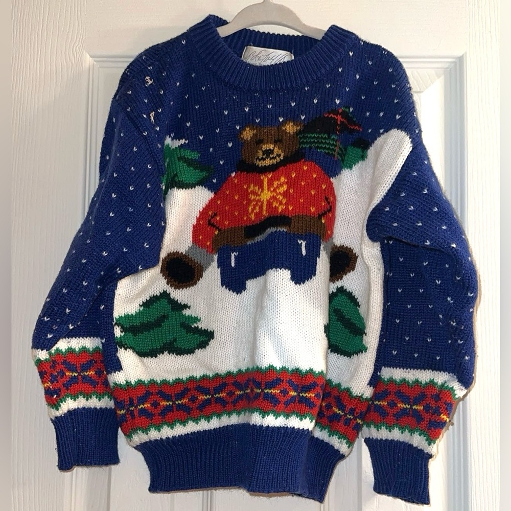 Lord & Taylor Kids Vintage Bear Knit Sweater